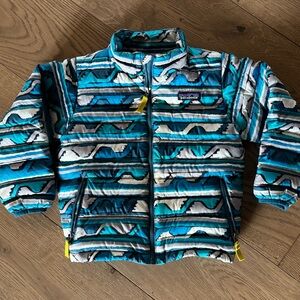 Patagonia Kids' Blue Patterned Down Jacket